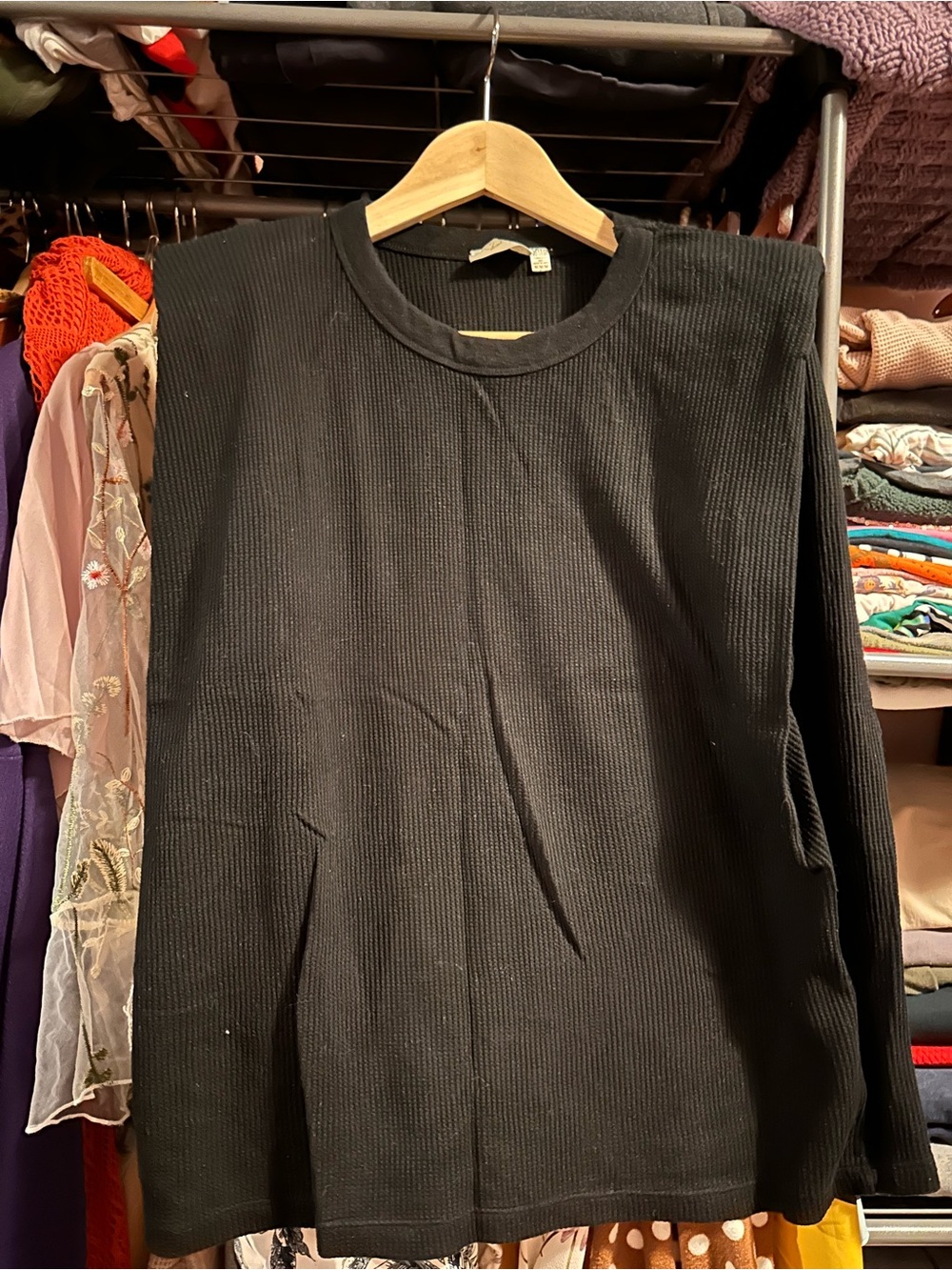 RD Style Black Ribbed Knit Tank Top